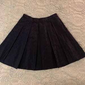 Blue and black pleated flare skirt.